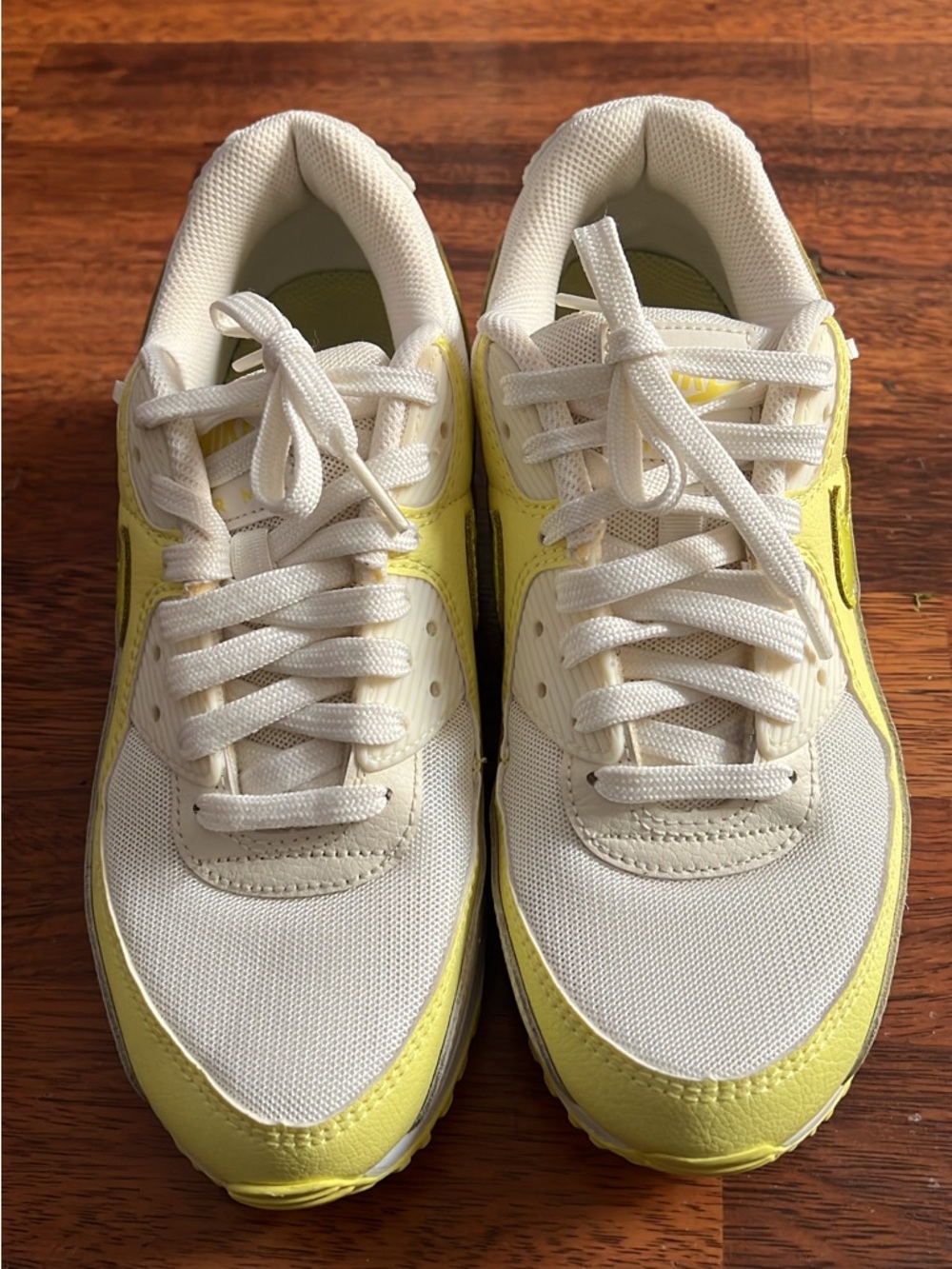 Nike White Sneakers with Yellow Insole Logo